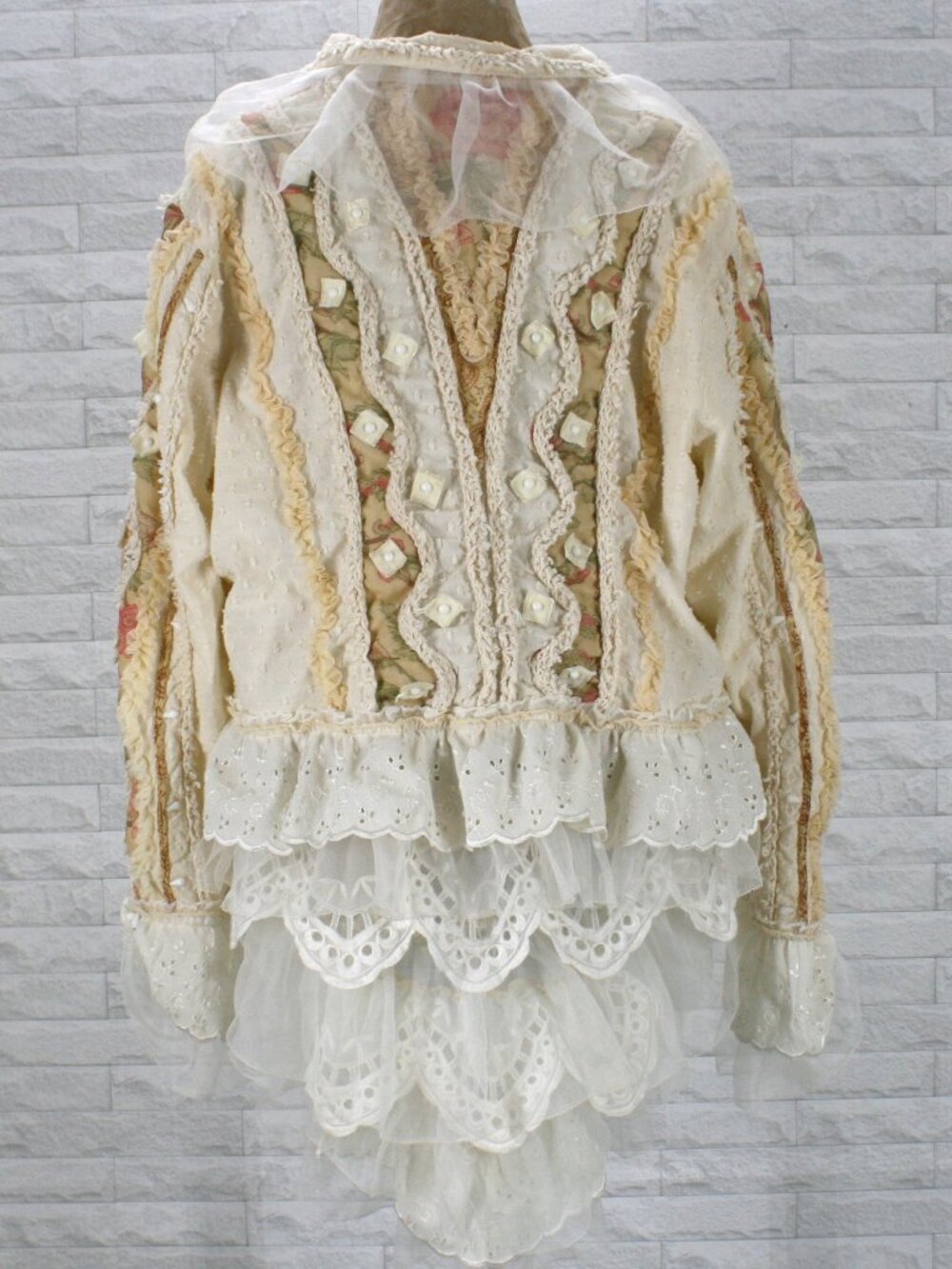 UPCYCLED Jacket Ren Faire Renaissance Festival Peplum Lace Ruffles Plus Size 2X - Picture 6 of 15